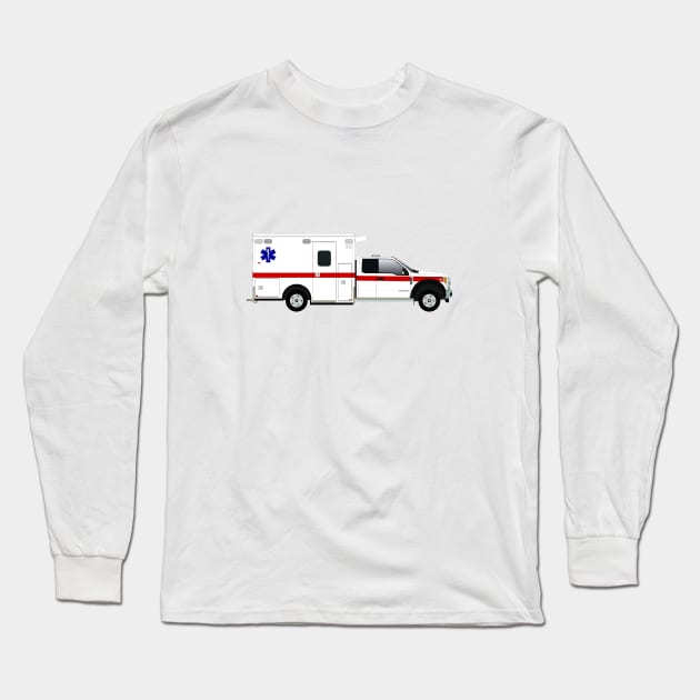 White F serie Ambulance Red Striping Long Sleeve T-Shirt by BassFishin